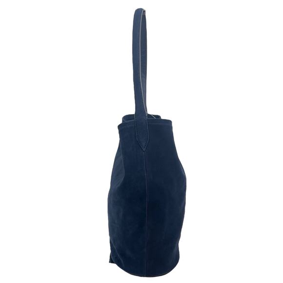 J. Crew Berkeley Bucket Bag in Suede Darkest Indigo Blue - Picture 7 of 11